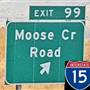 Interstate 15 (Exit 99 Northbound - Moose Creek & Maiden Rock)
